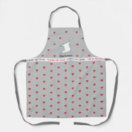 T&T-kaart met hartvlag en Jouw naam Schort