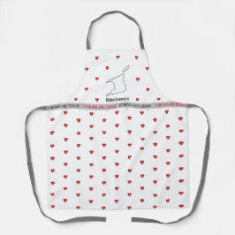 T&T-kaart met hartvlag en Jouw naam Schort