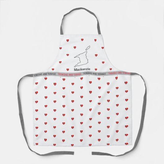 T&T-kaart met hartvlag en Jouw naam Schort (Voorkant)