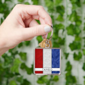 T Tango Nautical Signal Flag + Jouw naam Sleutelhanger (Hand)