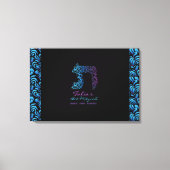 T Tet Hebreeuwse letter BAT Mitzvah Inlogbord Canvas Afdruk (Voorkant)