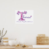 T Therese initiaal doodle art name betekent Poster (Keuken)