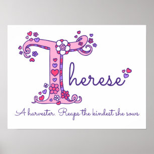 T Therese initiële krabbelkunst naam betekenis Poster