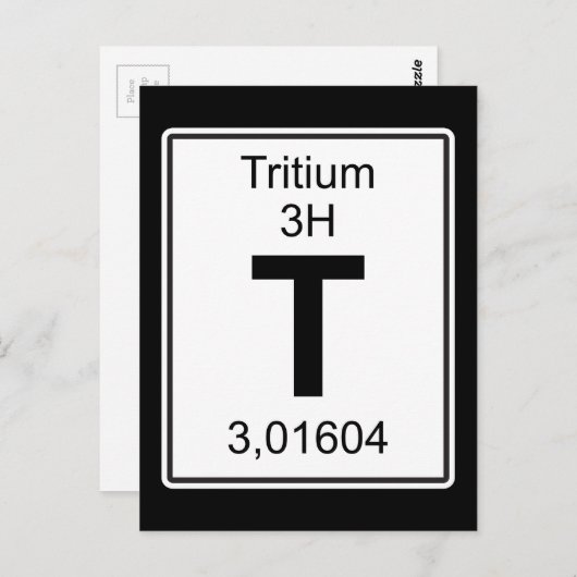 T - Tritium Briefkaart (Voorkant / Achterkant)
