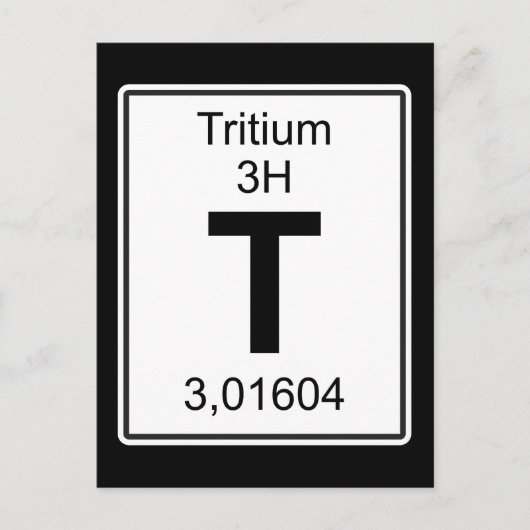T - Tritium Briefkaart (Voorkant)