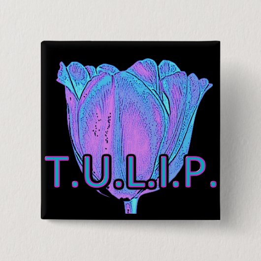 T.U.L.I.P. VIERKANTE BUTTON 5,1 CM (Voorkant)