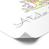 T voor Taylah-monogram, letter art name betekent Poster (Hoek)