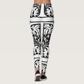 T voor Terrific Black & White Handmade Yoga Pants Leggings (Achterkant)