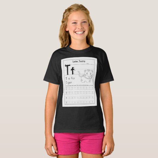 T voor tijger t-shirt (Voorkant volledig)