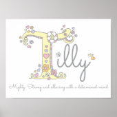 T voor Tilly monogram letter art name betekenend Poster (Voorkant)