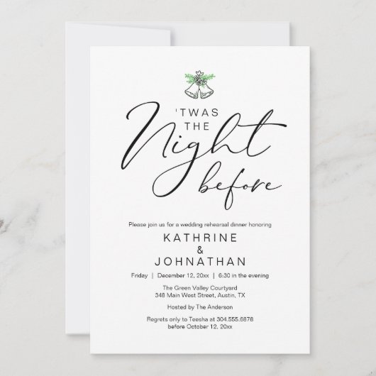 't Was de avond voor het romantische repetitiedine Kaart (Voorkant)