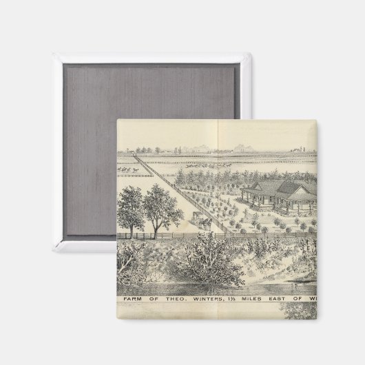 T Winters boerderij Magneet (Voorkant / Achterkant)