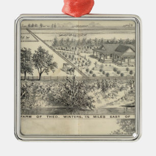 T Winters boerderij Metalen Ornament