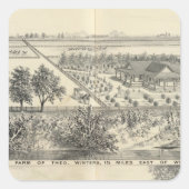 T Winters boerderij Vierkante Sticker (Voorkant)