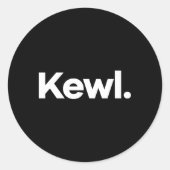 T zegt Kewl Ronde Sticker (Voorkant)