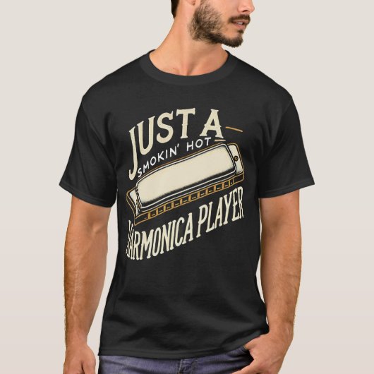 TA109-Harmonica Player T Shirt Jazz Blues Muziek T (Voorkant)