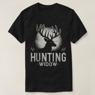 TA114 Grappig hertenjagen weduwe lange mouw T-shir T-shirt