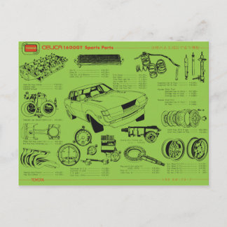 TA22 Celica Tosco Parts Poster Briefkaart