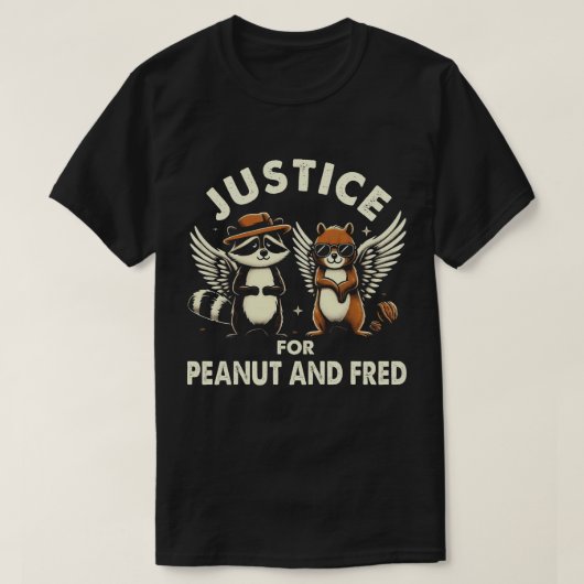 TA41-Justice voor Pinda's & Fred Squirrel Raccoon T-shirt (Design voorkant)