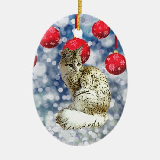 TA - Angora Cat Keramisch Ornament (Voorkant)