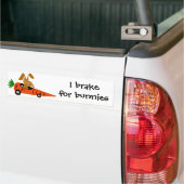 TA- Funny Bunny Rabbit Driving Carrot Cartoon Bumpersticker (Op Truck)