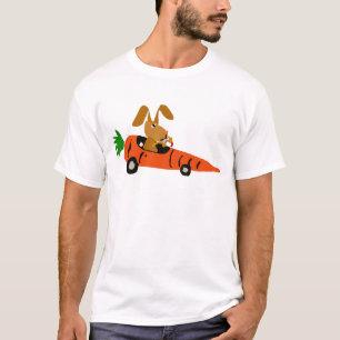 TA- Funny Bunny Rabbit Driving Carrot Cartoon T-shirt