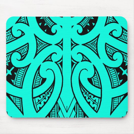 Ta Moko traditionele Maori-tattoo met koruvorm Muismat (Voorkant)