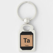 Ta - Periodiek tabelsymbool muziekchemie Sleutelhanger (Voorkant)