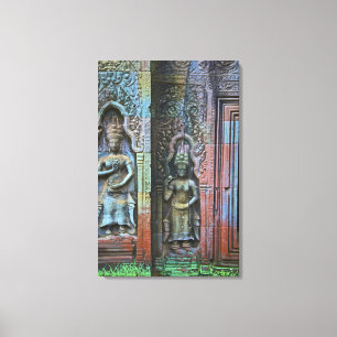 Ta Prohm Temple, provincie Siem Reap, Cambodja Canvas Afdruk