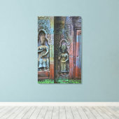 Ta Prohm Temple, provincie Siem Reap, Cambodja Canvas Afdruk (Insitu (Houten vloer))