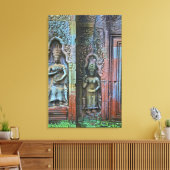 Ta Prohm Temple, provincie Siem Reap, Cambodja Canvas Afdruk (Insitu (Woonkamer))