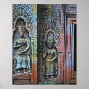 Ta Prohm Temple, provincie Siem Reap, Cambodja Poster