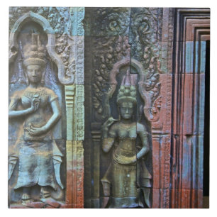 Ta Prohm Temple, provincie Siem Reap, Cambodja Tegeltje