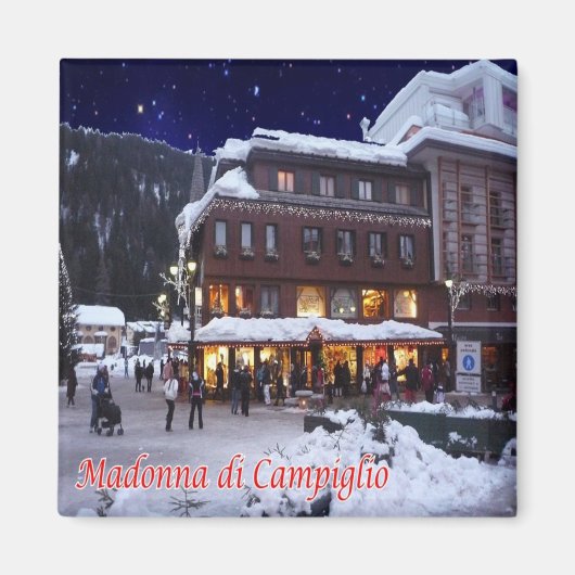 TAA035 MADONNA DI CAMPIGLIO met sneeuwfridge Magneet (Voorkant)