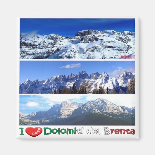 TAA045 BRENTA DOLOMITES - I Love - Mosaic - Fridge Magneet (Voorkant)