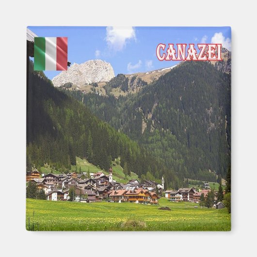TAA058 CANAZEI Panorama, Italië Magneet (Voorkant)