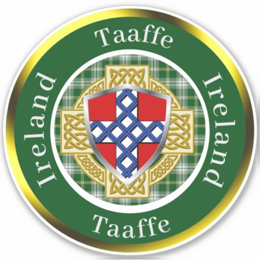 Taaffe Ierse Schild/Celtisch Kruis Persoonlijk Sticker (Voorkant)