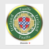 Taaffe Irish Shield/Celtic Cross Personalized Sticker (Vel)