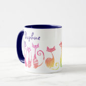 Taaie Draaiende Silhouet Katten Mok (Voorkant links)
