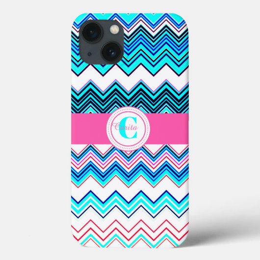Taaie Extreme iPhone X van de blauwgroen Chevron Case-Mate iPhone Case (Achterkant)