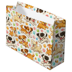 Taaie Puppy Waterverf Patroon (3) Groot Cadeauzakje