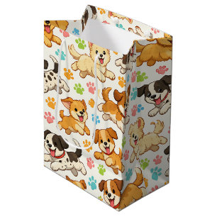 Taaie Puppy Waterverf Patroon (3) Medium Cadeauzakje