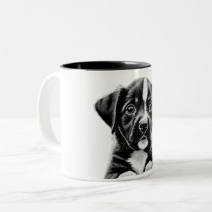 Taaie Zwart-Witte Hondenmok - Perfecte Cadeau Tweekleurige Koffiemok
