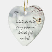 Taak 12:10 Gedateerde Bijbelscriptie Ons leven in Keramisch Ornament (Links)