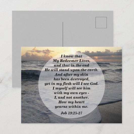 Taak 19:25-27 Mijn dominee leeft! Briefkaart (Voorkant / Achterkant)