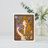 Taak Adverteren Lithografen Mucha Briefkaart (Staand voorkant)