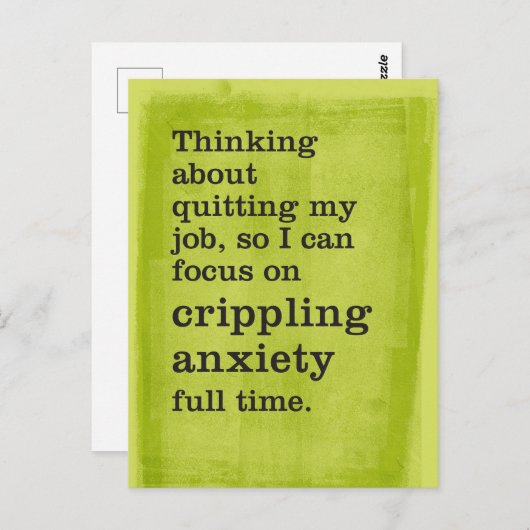 Taak beëindigen / focus op het maken van angst Vol Briefkaart (Voorkant / Achterkant)