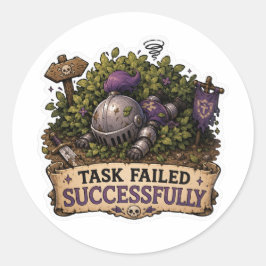 Taak Mislukt Succesvol Grappige RPG Ridder Sticker