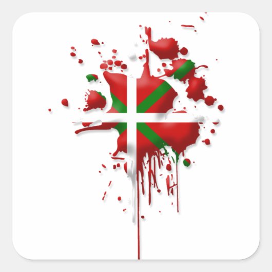 Taak vlag Baskenland Euskadi Vierkante Sticker (Voorkant)