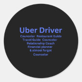 Taakbeschrijving Uber-stuurprogramma Ronde Sticker (Voorkant)